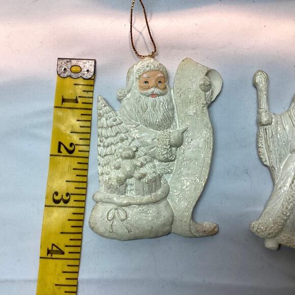 Set of 3 Giltter Santa Christmas Ornaments - Picture 4 of 4